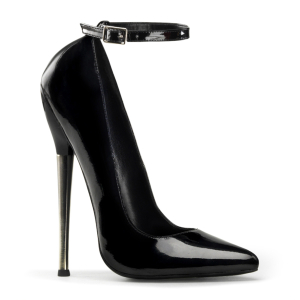 6 1/4" Solid Brass Heel Ankle Strap Plain Pump